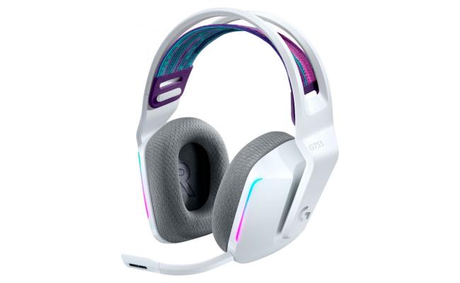 Logitech G733 LIGHTSPEED Wireless RGB Gaming Headset , Ultra-Lightweight, Wireless Gaming Headset -White
